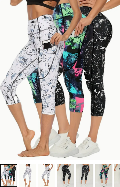 butt-lifting capri pants with big pockets set of three -- promo pics from Temu