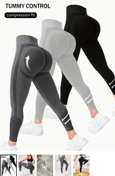 butt-lifting pants specifically designed to lift the butt, set of three -- promo pics from Temu