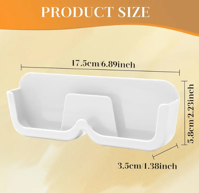wall mounted glasses holder, size dimensions, taken from Temu product page
