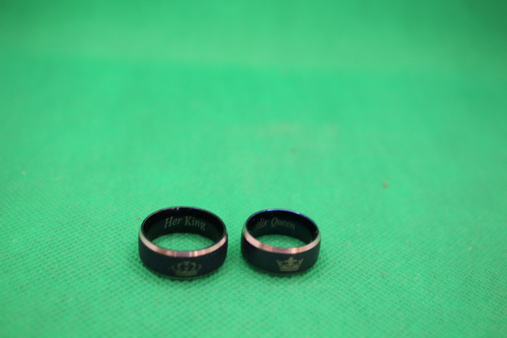 blue King and His Queen couple rings