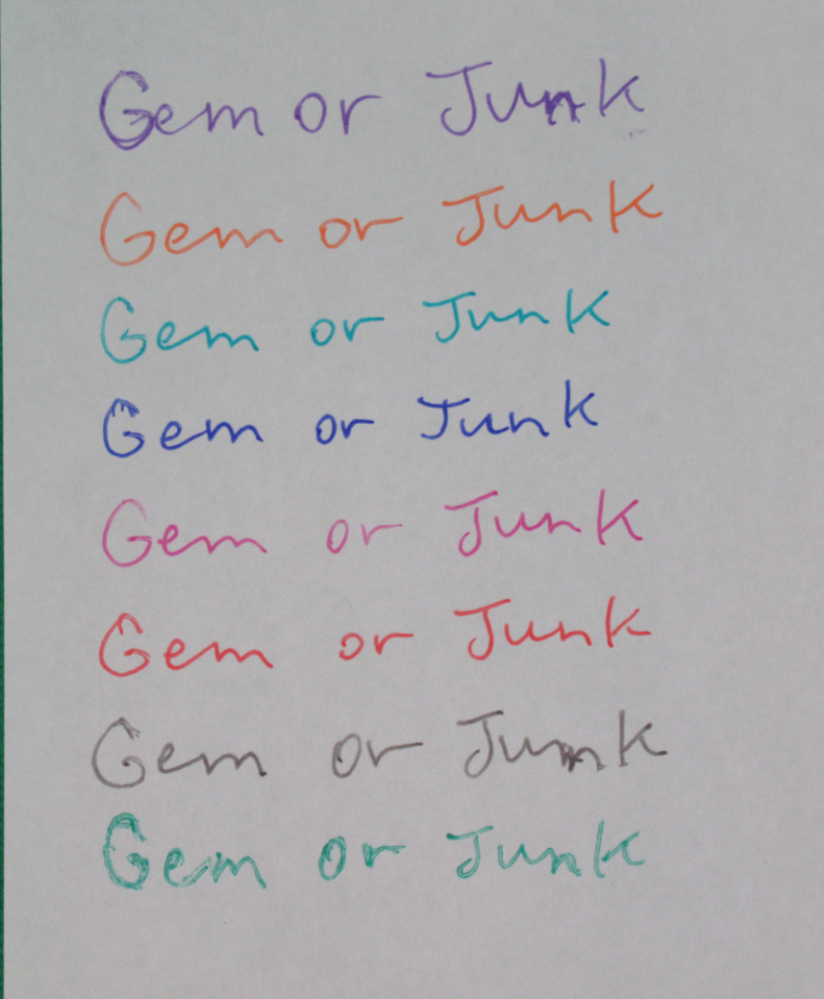 testing the ink of the erasable pens from set 1