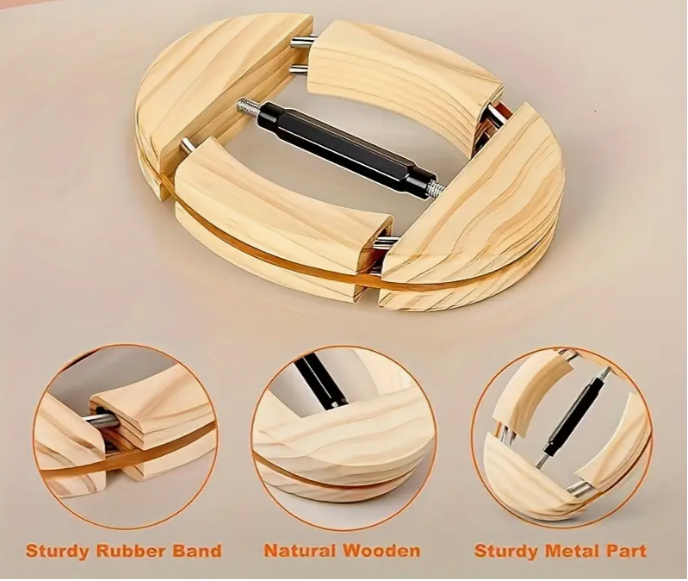four-way hat stretcher features -- promo ad from Temu