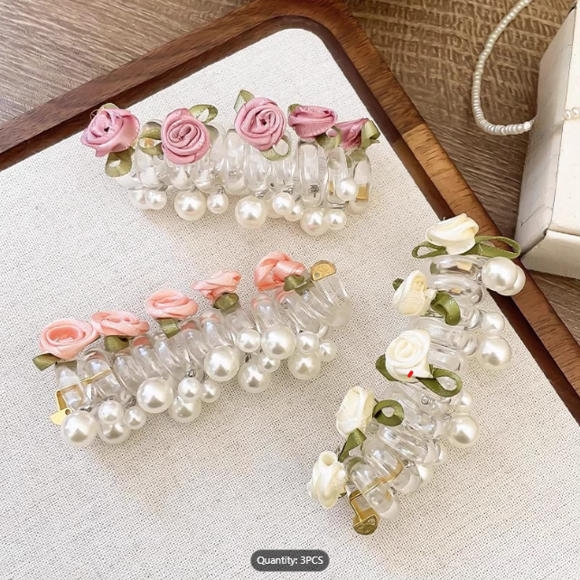 telephone cord rose hair ties, taken from Temu product page