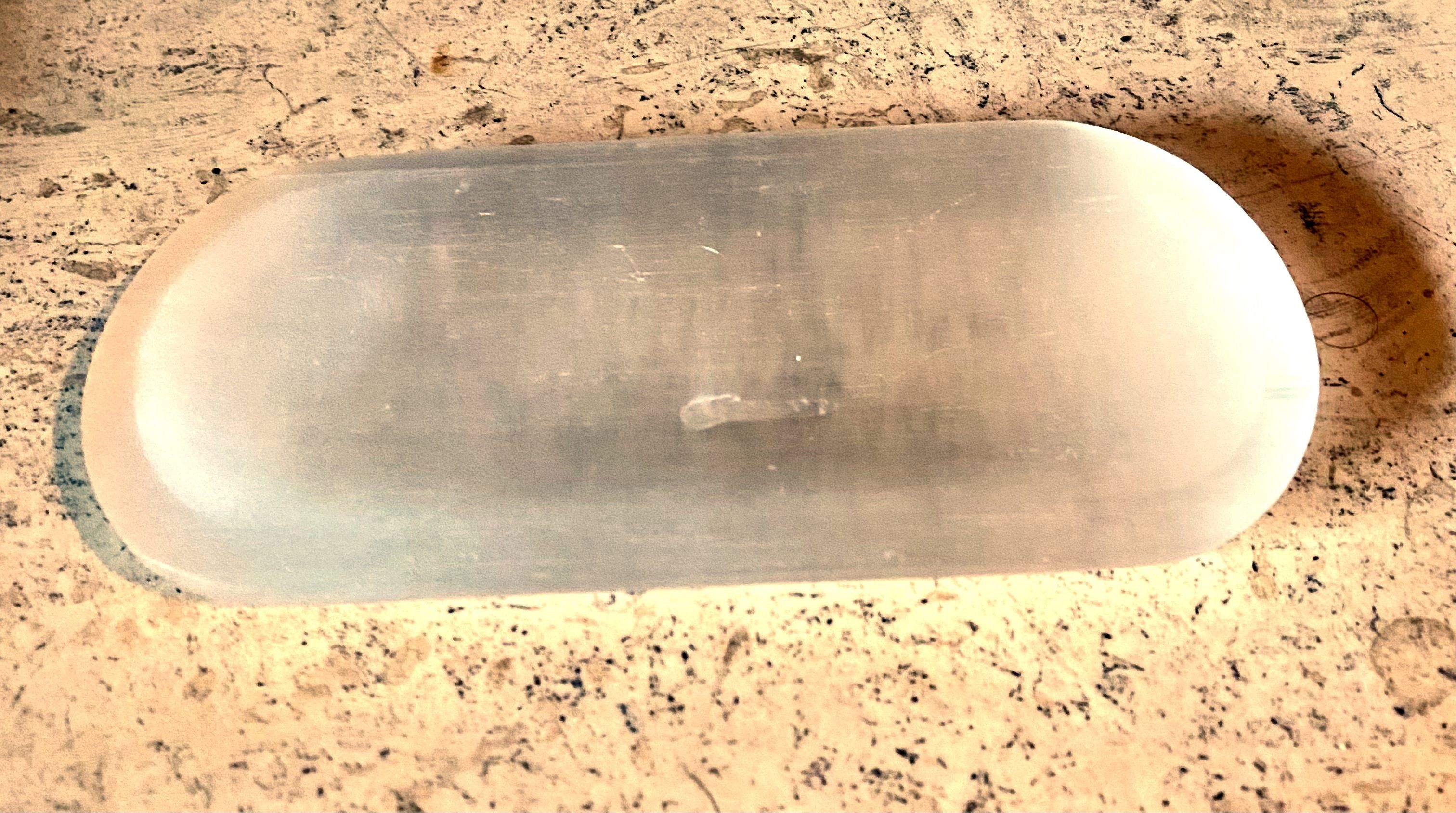 rectangular selenite plate whole -- wide view