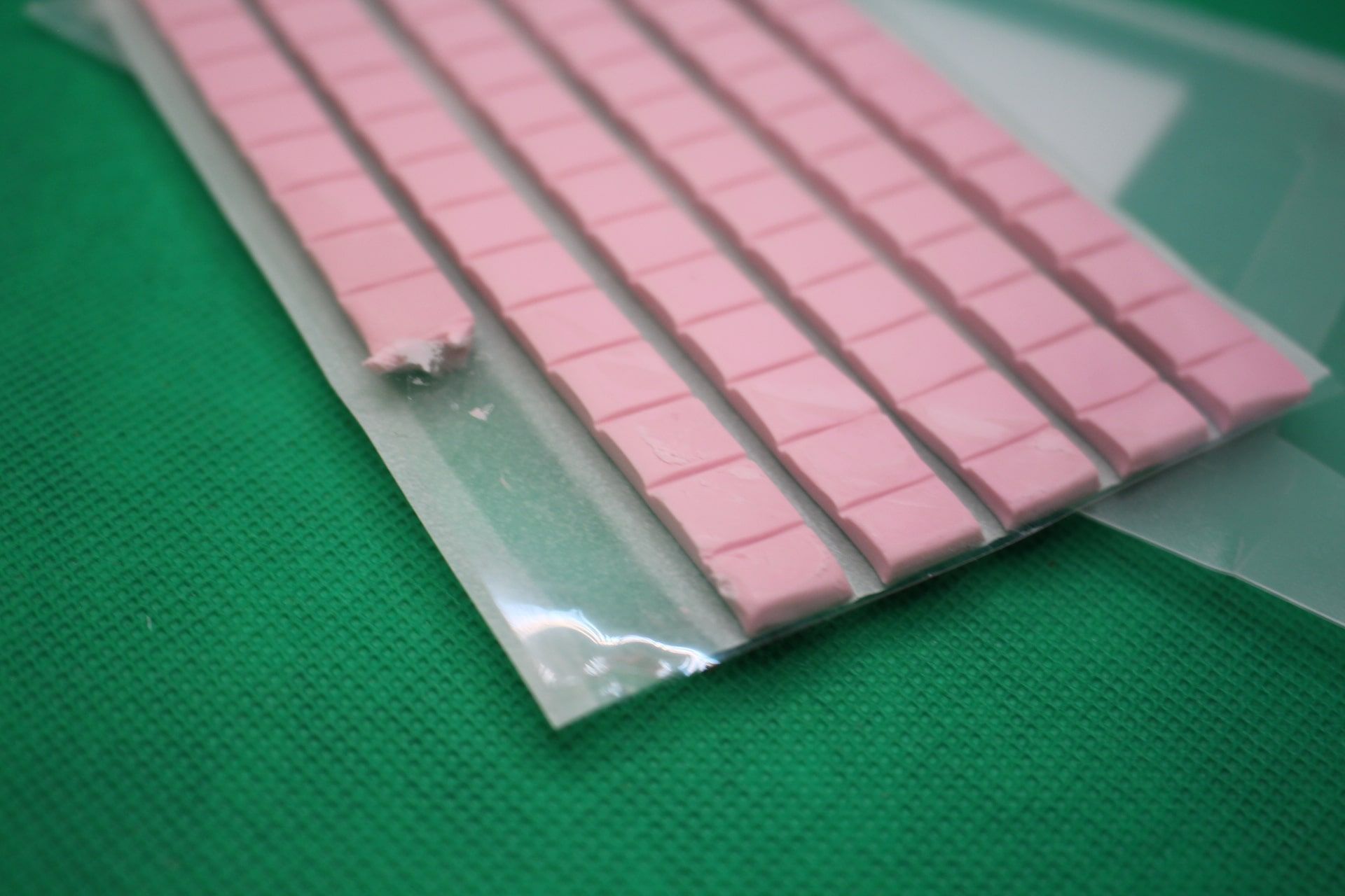 sticky tacky putty pad with some squares torn off