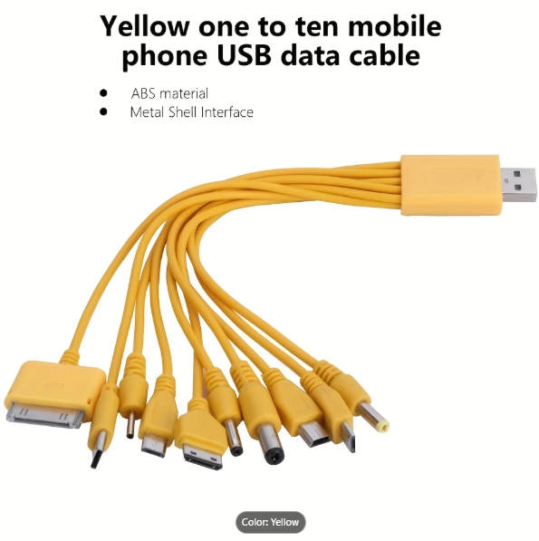 ten in one multi charger usb cable material taken from Temu product page