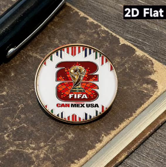 FIFA World Cup 2026 pin on book, taken from Temu product page