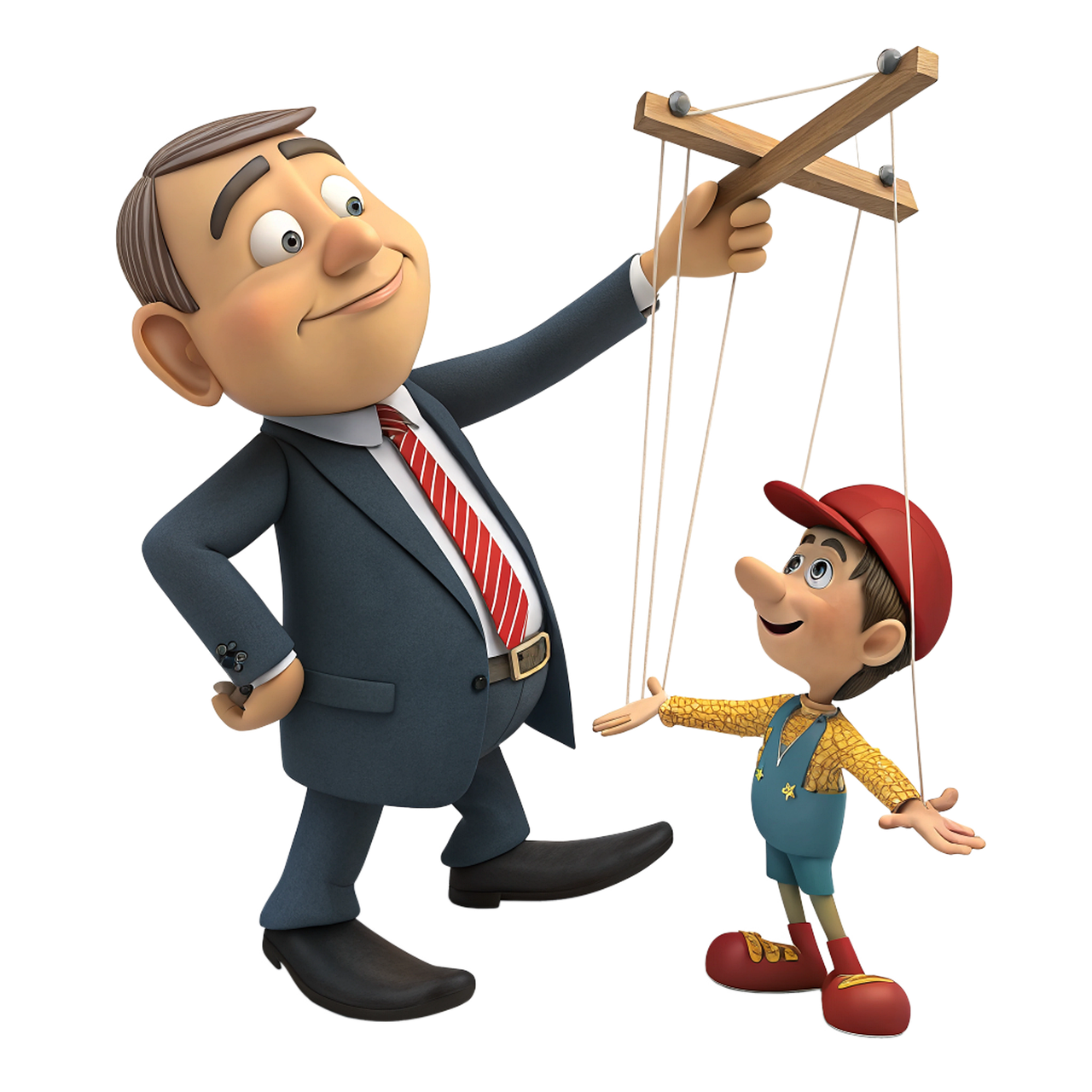 corporation and puppet person