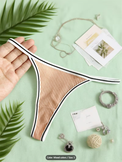 cotton v string panty, taken from Temu product page