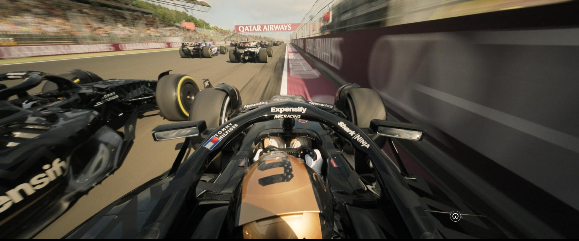 f1 racing first person person from F1 The Movie, taken from IMBD page