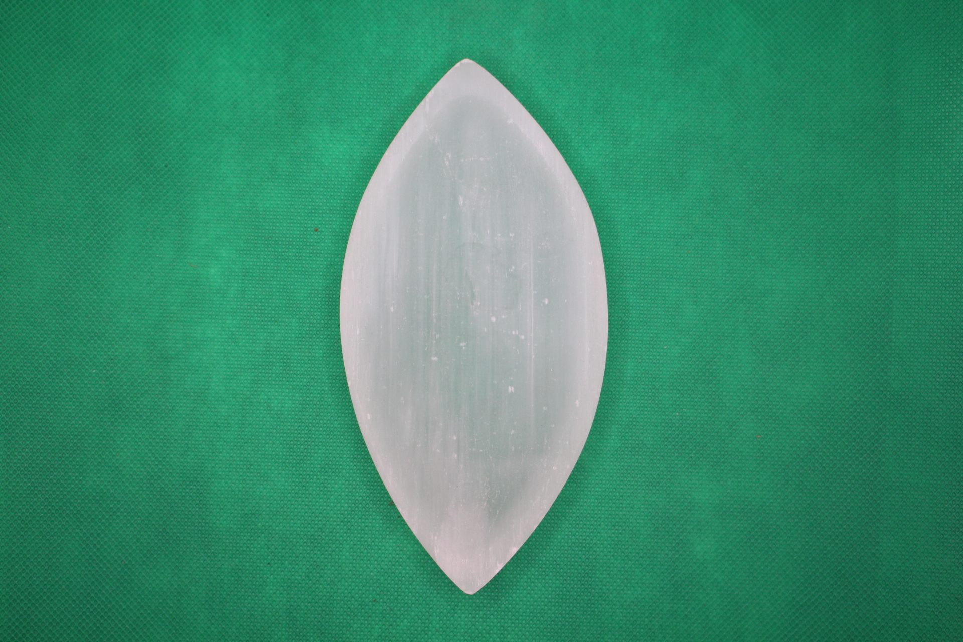 leaf-shaped selenite plate top view long