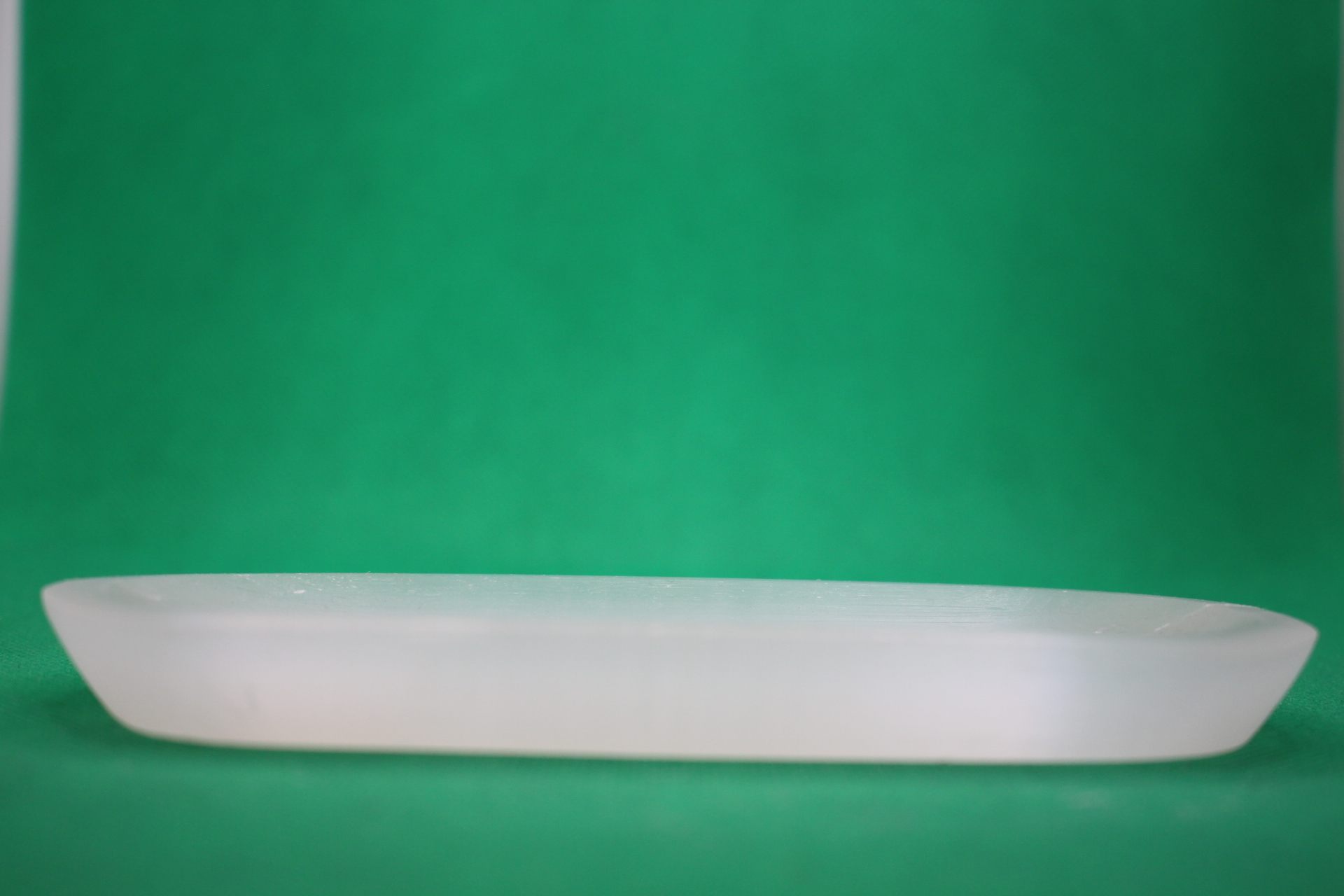 broken rectangular selenite plate long view -- shot of side