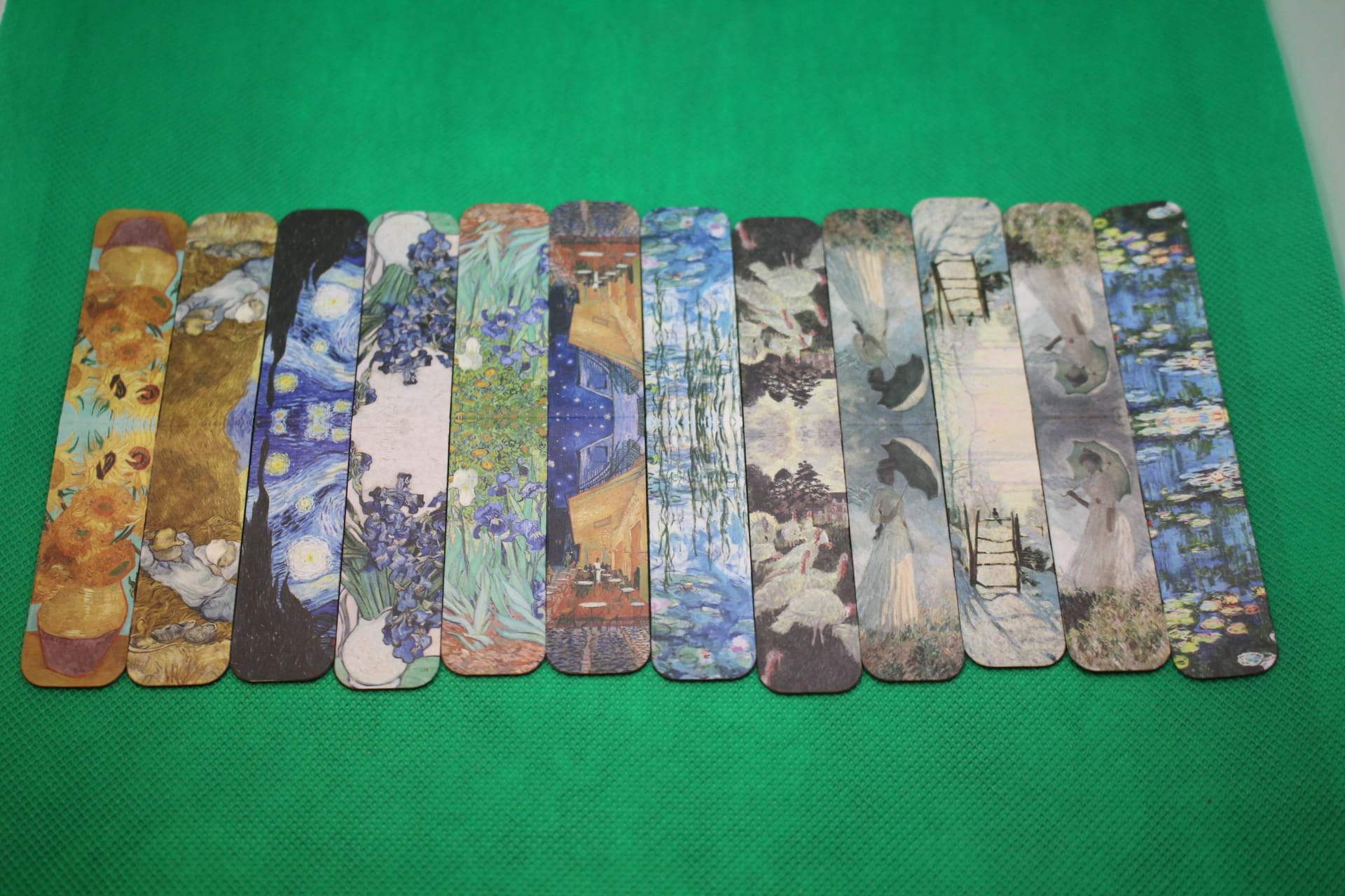 12 Vincent Van Gogh and Claude Monet magnetic bookmarks