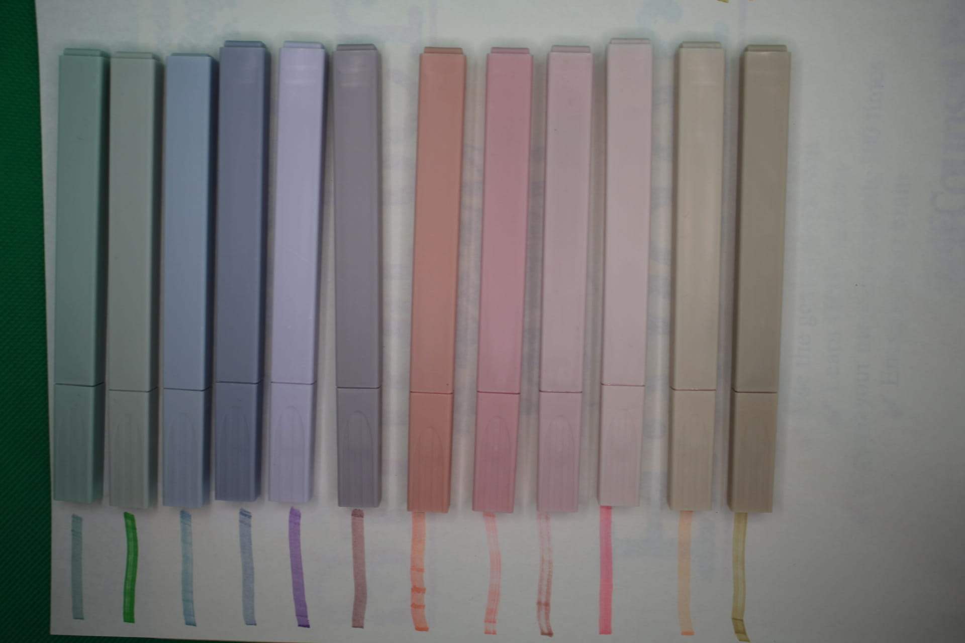 pastel highlighter ink testing colors