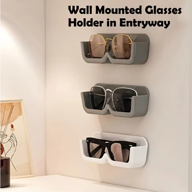 wall mounted glasses holder in entry way, taken from Temu product page