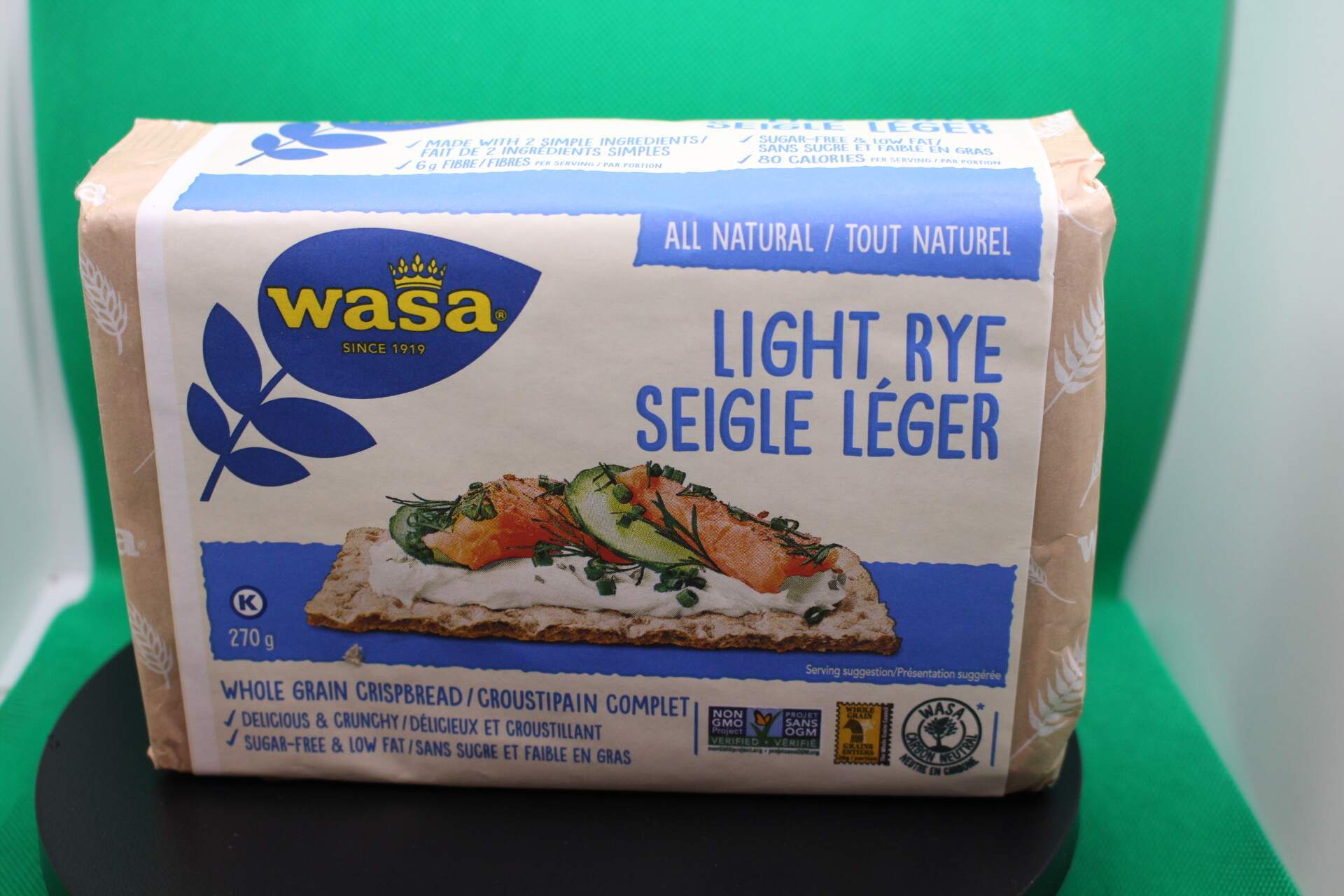 Wasa light rye crispbreads bag -- front of bag