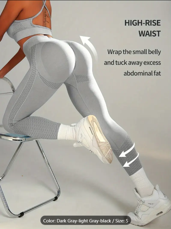 butt-lifting leggings in white, showing high-rise waist -- promo ad from Temu