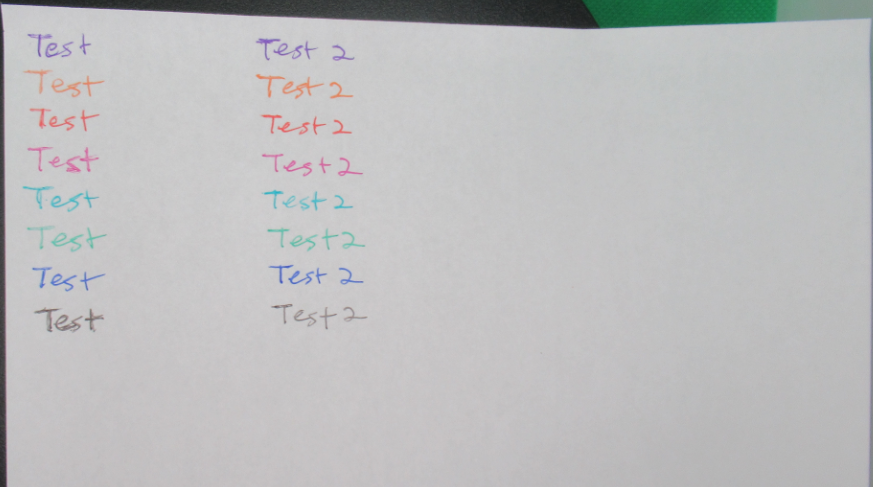 "Test 1"s and "Test 2"s written before erasing "Test 2"s 