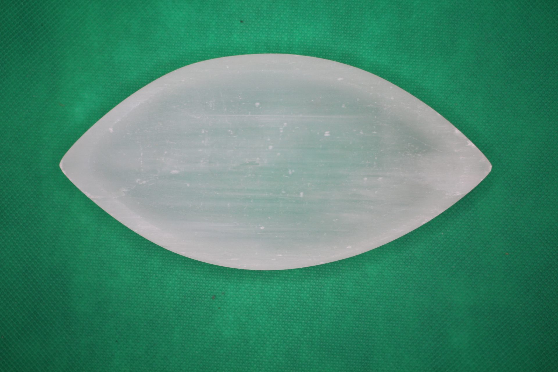 leaf-shaped selenite plate top view wide