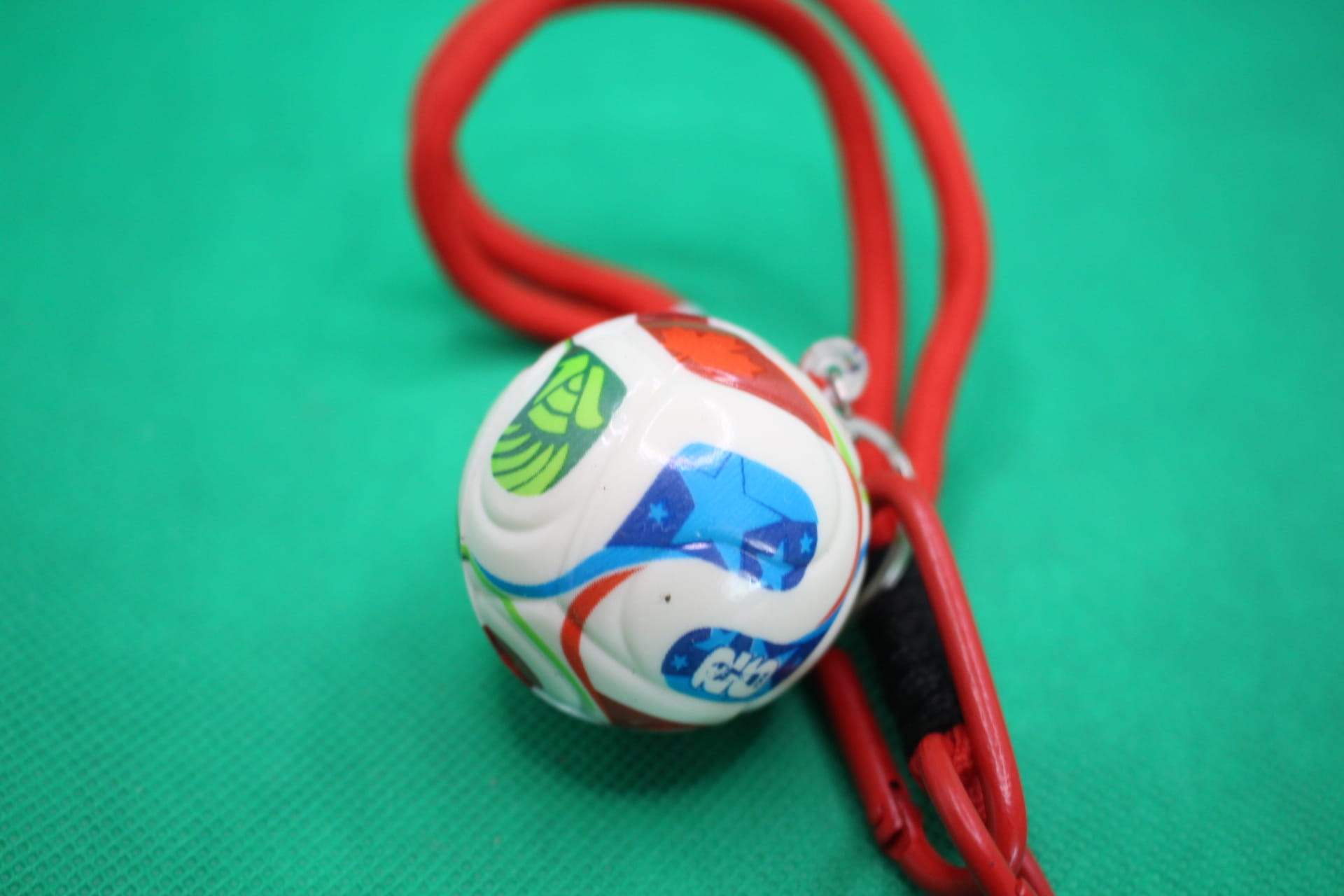 FIFA World Cup 2026 ball keychain, soccer ball focus, unaligned blue section