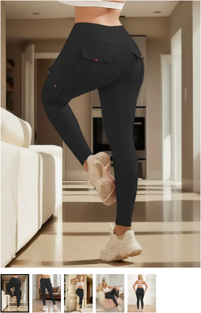 cargo butt-lifting pants with pockets -- promo pics from Temu