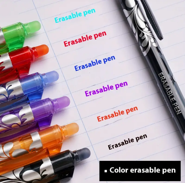 erasable pen ad from Temu, repeating "erasable pen"