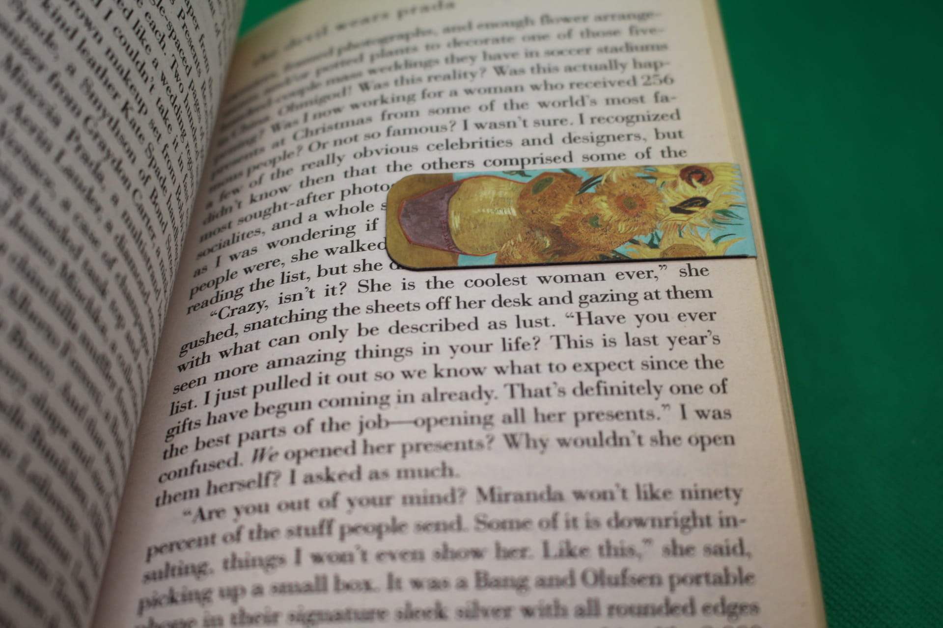 magnetic bookmark marking start of section of book