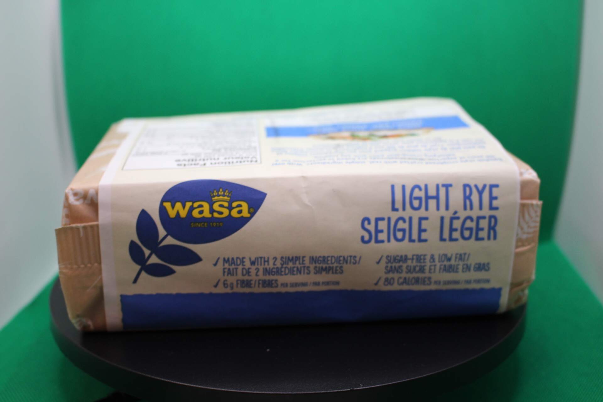 Wasa light rye crispbreads bag -- side of bag