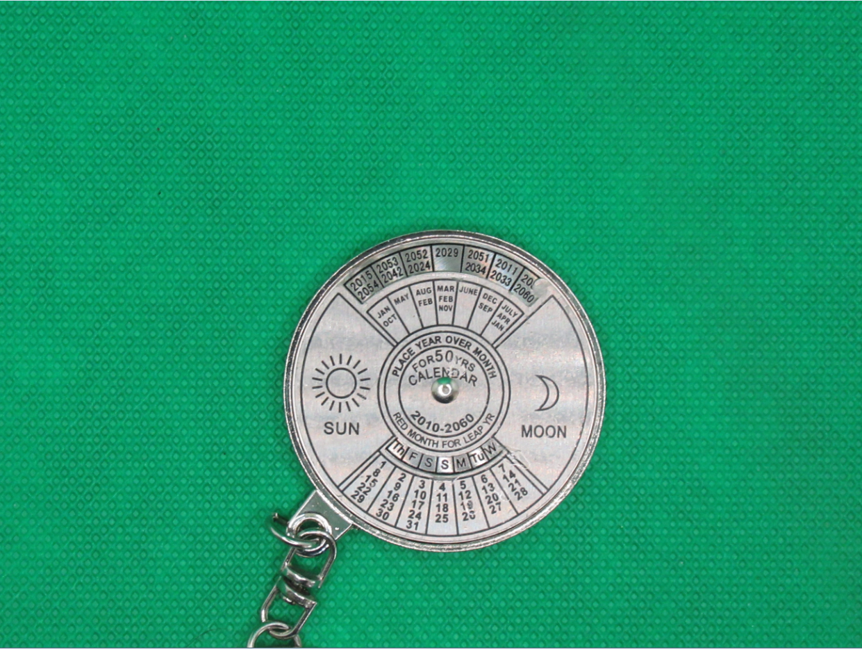 50-year perpetual calendar rotated to non-leap-year February