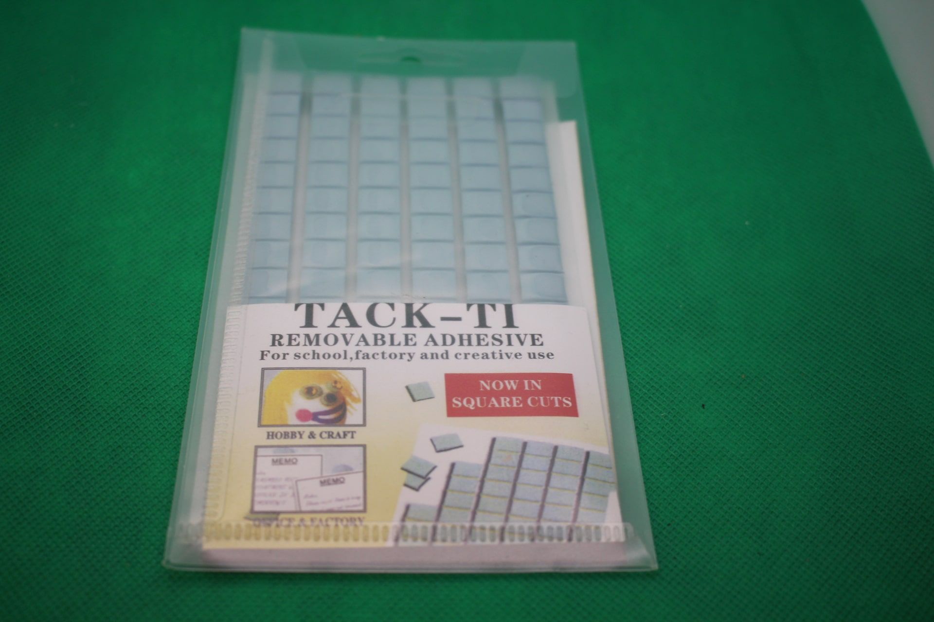 Tack-Ti sticky tacky putty packaging, front
