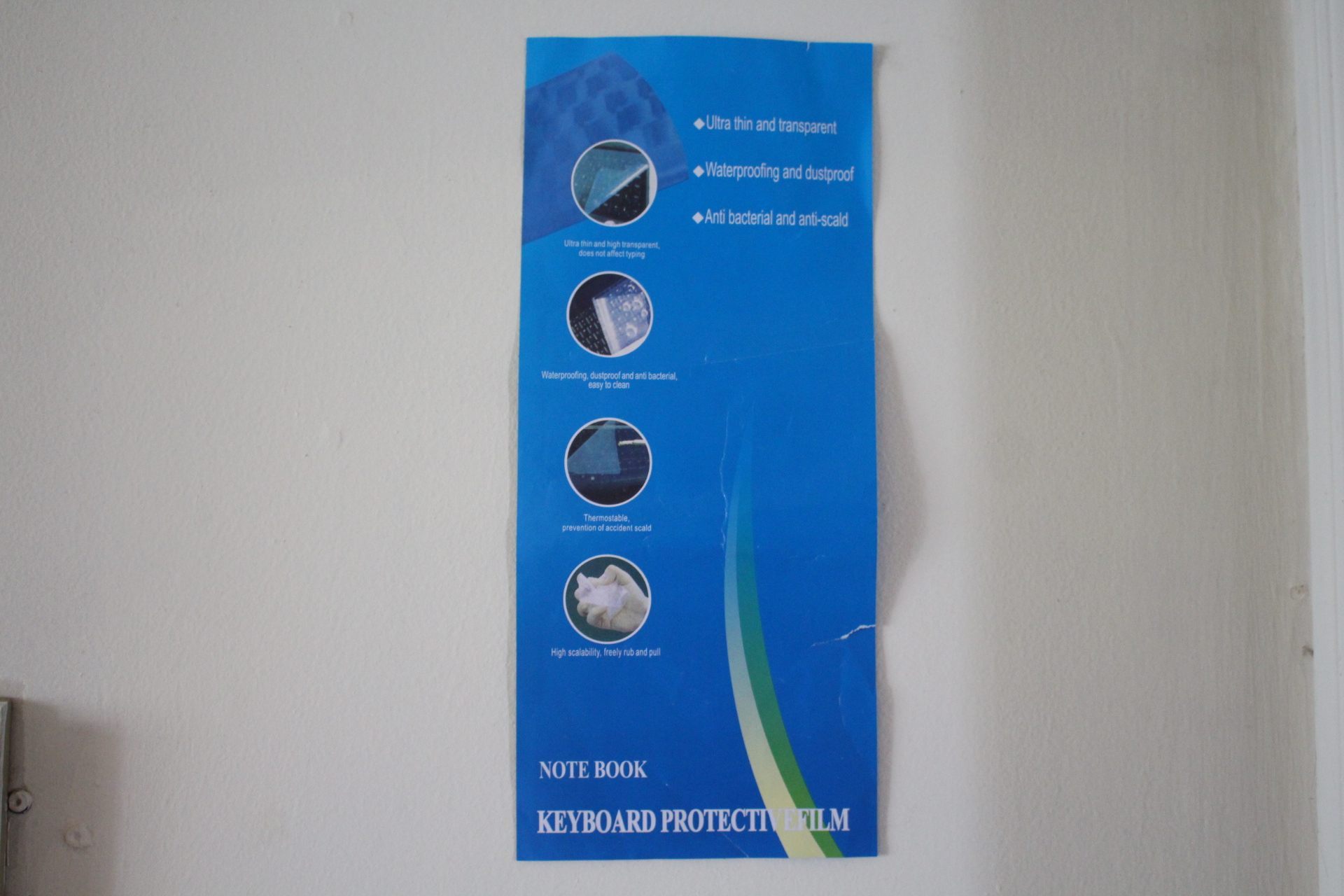 listed benefits on paper that came with the silicone keyboard protector from Temu