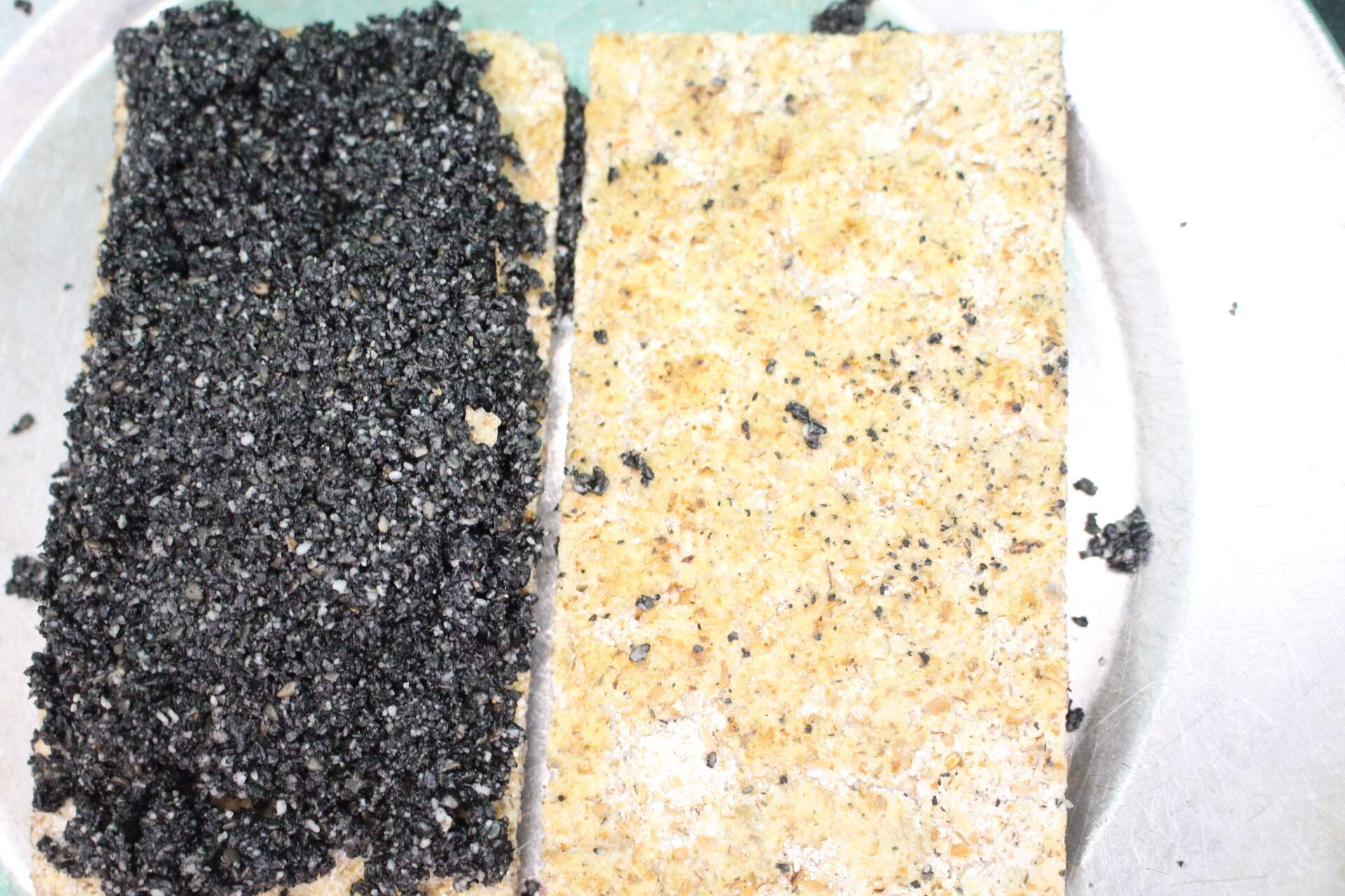 Wasa crispbread with black sesame paste spread