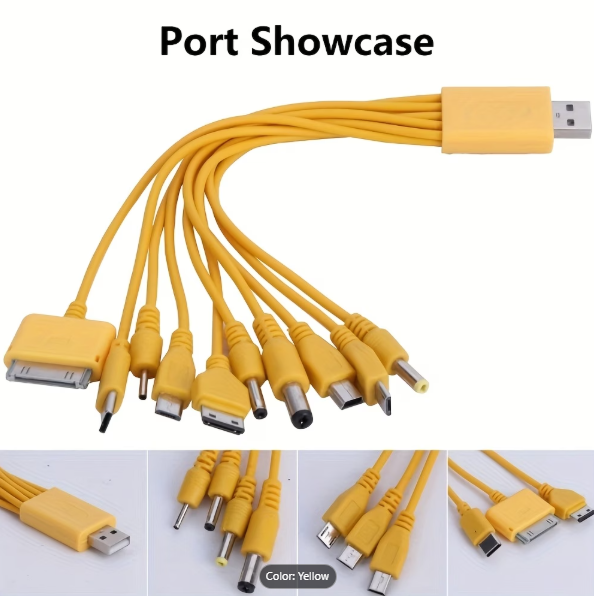 10 in 1 multi charger port showcase image from Temu product page