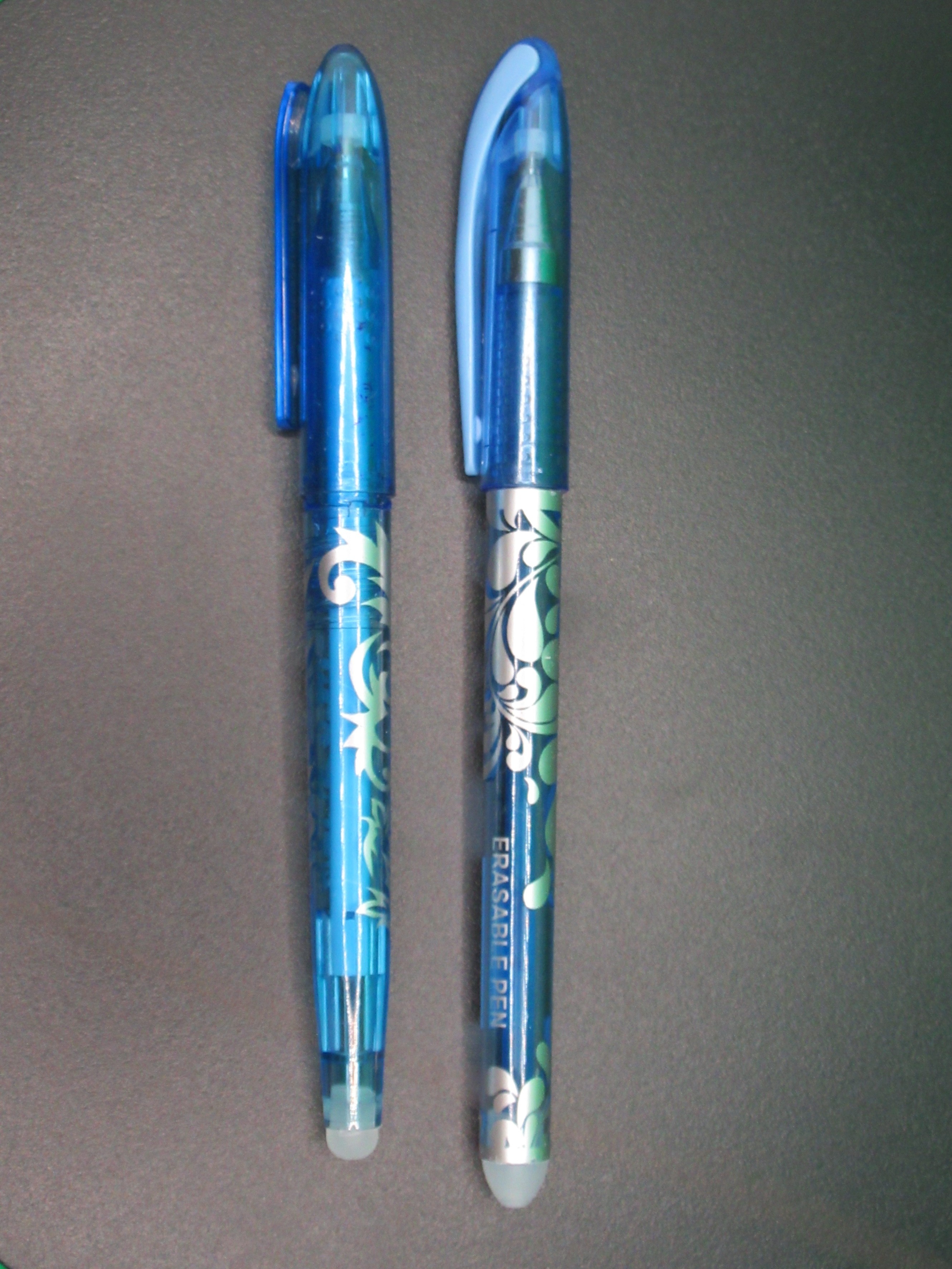 comparison of erasable pens from sets 1 and 2